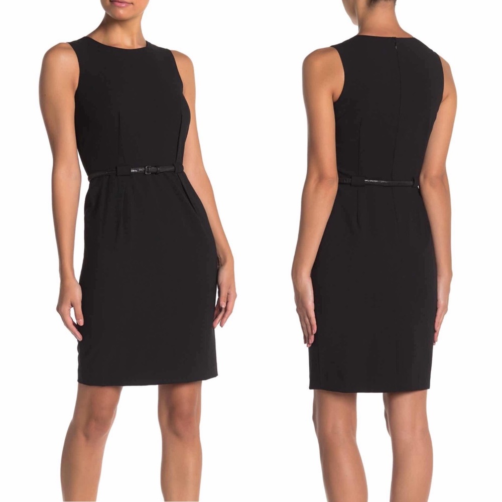Calvin Klein | Black Belted Sheath Dress